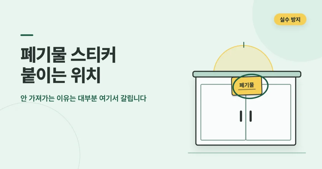 폐기물 스티커 붙이는 위치