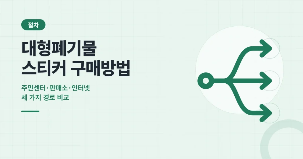 대형폐기물 스티커 구매방법